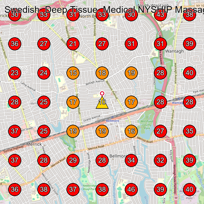 Swedish, Deep Tissue, Medical NYSHIP Massages Long Island - Relax Renew Massage Therapy, PC GeoGrid visibility map for Massage Therapist in Amityville